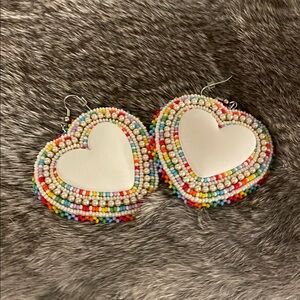 Rainbow beaded earrings